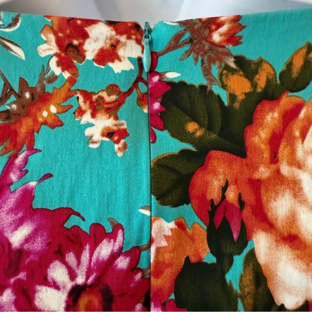 Grace Karin Floral Dress - Teal fit and flare sz medium - Picture 5 of 10